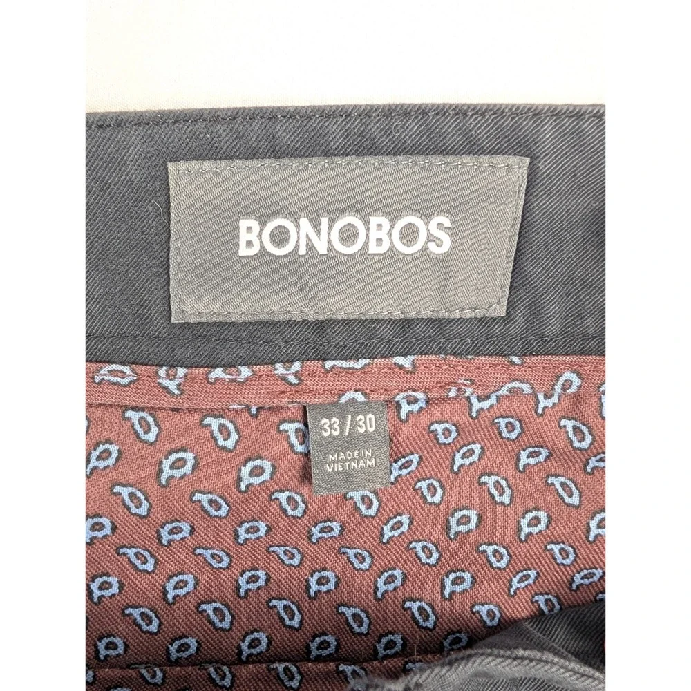NEW Bonobos Stretch Washed Chinos Mens 33x30 Jet Blue Slim Pants Flat Front